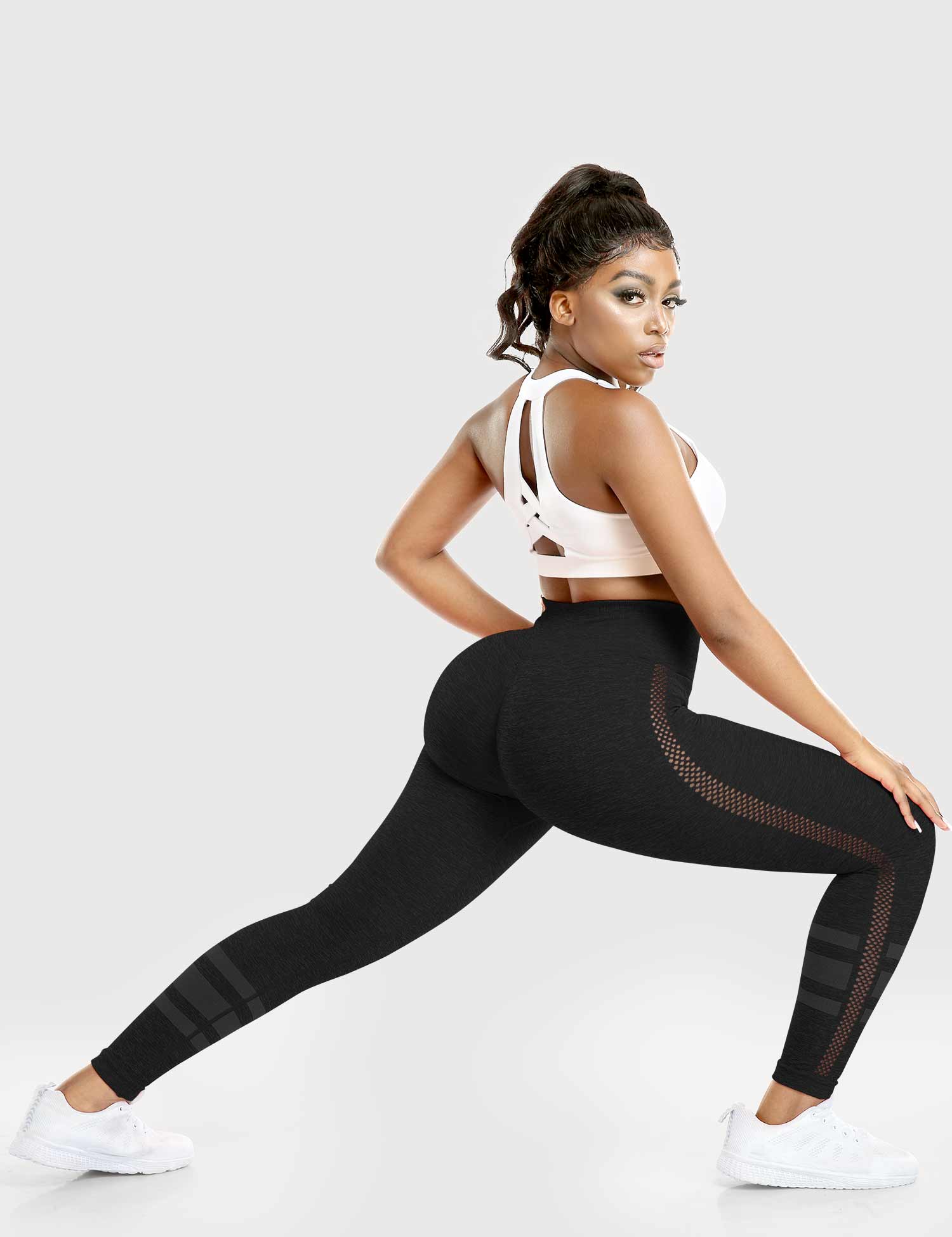 Stripe Mesh Leggings