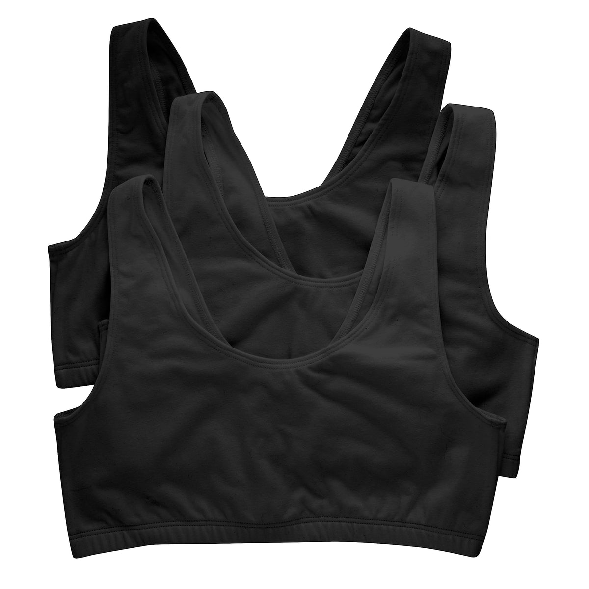 womens Scoopneck Bralette Pack,Cotton Crop Top, 3-pack