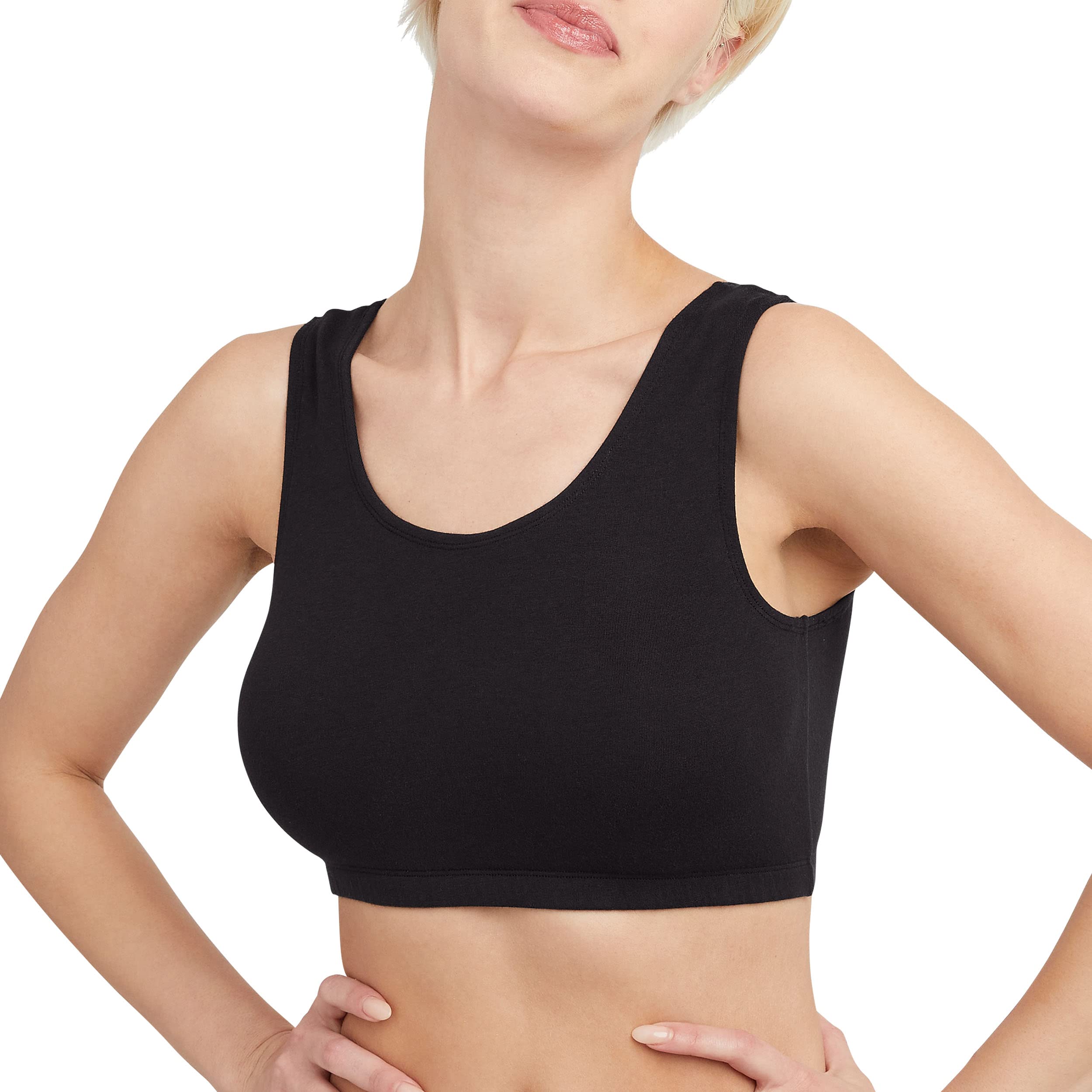 womens Scoopneck Bralette Pack,Cotton Crop Top, 3-pack